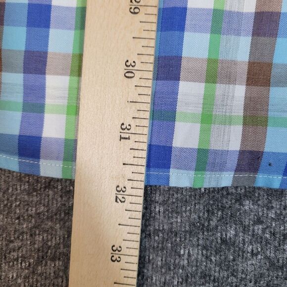 Peter Millar Mens Button Down Dress Shirt Size L Long Sleeve Multicolor Plaid - Picture 9 of 11